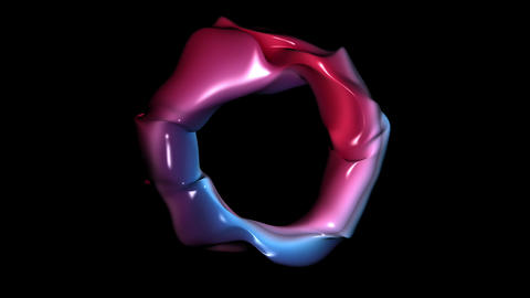 3d Render Background Animation with Colorful Swirling Liquid Circle Design. Abstract Motion Graphics
