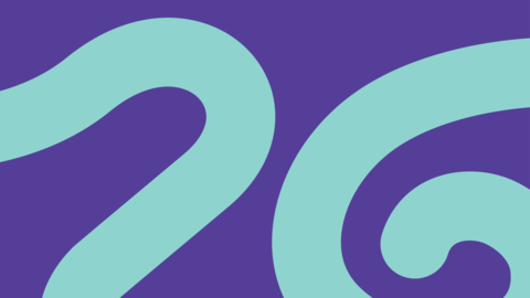 Aqua Swirls on Purple Background