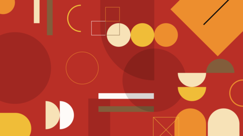 Red Background with Retro Geometric Background