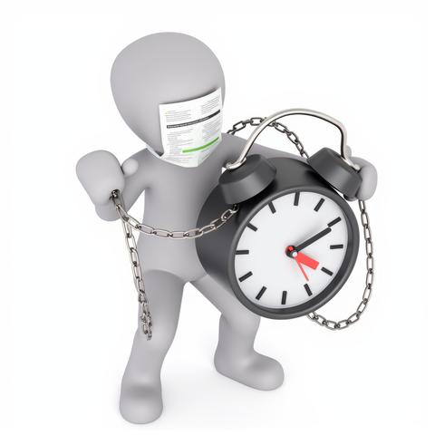 A 3D tax trap icon looms its chains encircling an alarm clock its face a stern mask of documents A