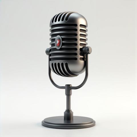 A classic vintage microphone a symbol of timeless sound and storytelling stands tall against a