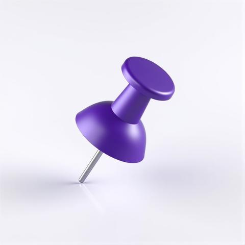 A sleek purple pushpin a modern symbol of connection and communication stands majestically on a