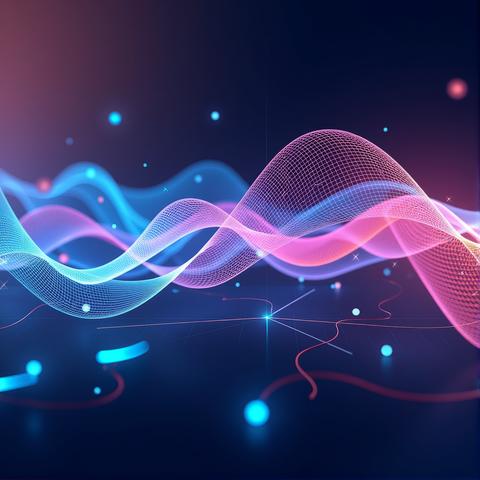 A mesmerizing digital waveform animation an abstract design pulsating with vibrant energy transports