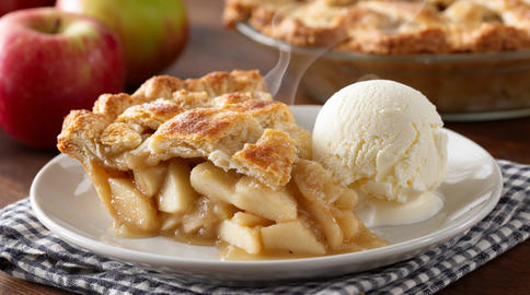 apple pie with ice cream ball