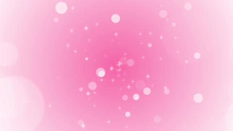 Loop background material with sparkling bokeh effects popping out from the center, pink