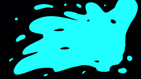 Water splash animation for frame transition on a black background