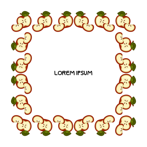 Autumn Apple Slice Border Frame