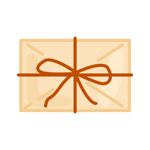Cartoon Envelope with Decorative Bow