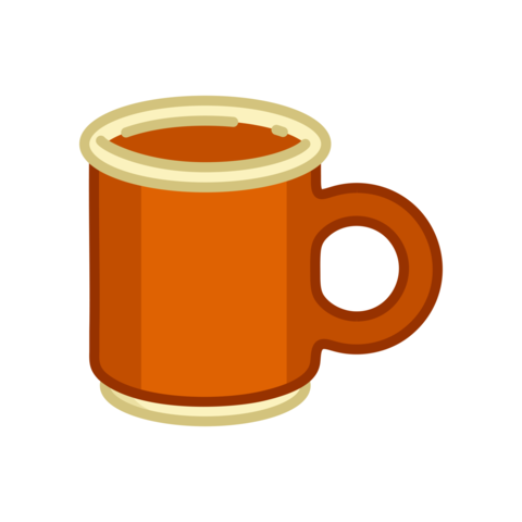Cartoon Mug with Hot Drink