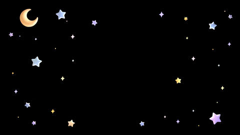 3d render loof Animation of the Stars and the Moon