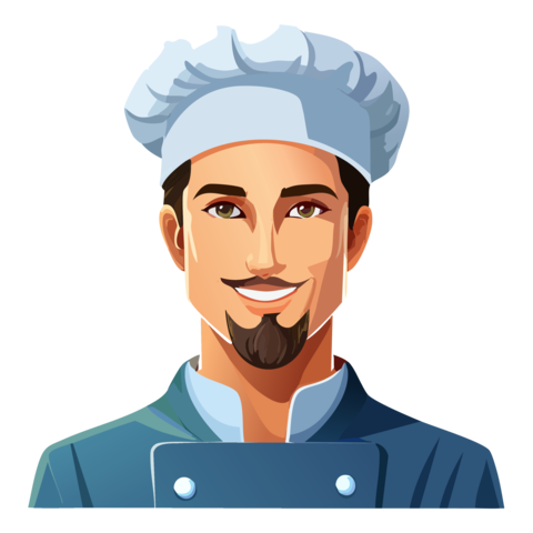 Generative AI Flat Vector Chef Simple Background Part 0000001