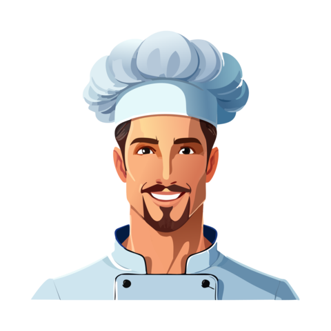 Generative AI Flat Vector Chef Simple Background Part 0000002
