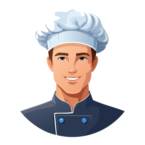 Generative AI Flat Vector Chef Simple Background Part 0000006