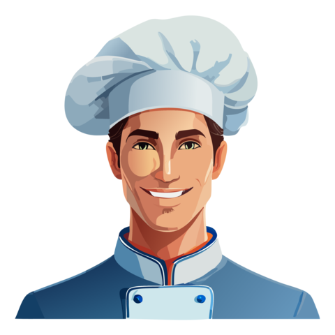 Generative AI Flat Vector Chef Simple Background Part 0000004