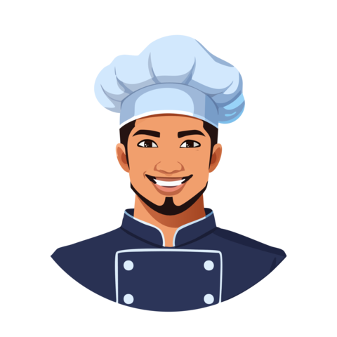 Generative AI Flat Vector Chef Simple Background Part 0000005