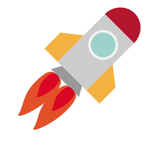 Rocket flying loop animation