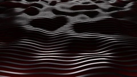 Abstraction of a dark floating flexible looping surface, covered with contrast