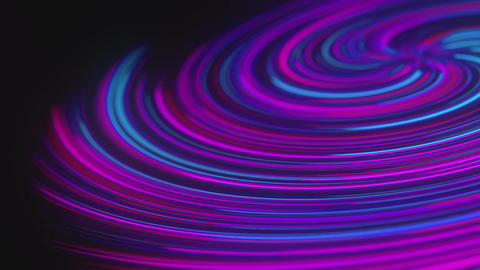 Abstraction of the curved futuristic glow whirl, which emits multicolor neon