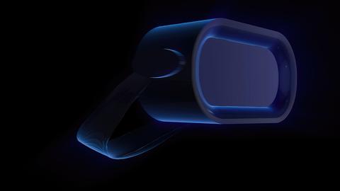 3d rendering of a virtual reality glasses on a black background