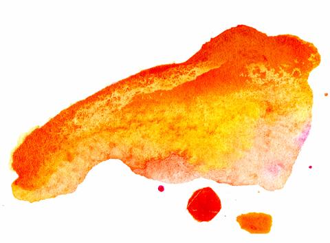 Vivid orange and yellow watercolor splash blending into stunning hues