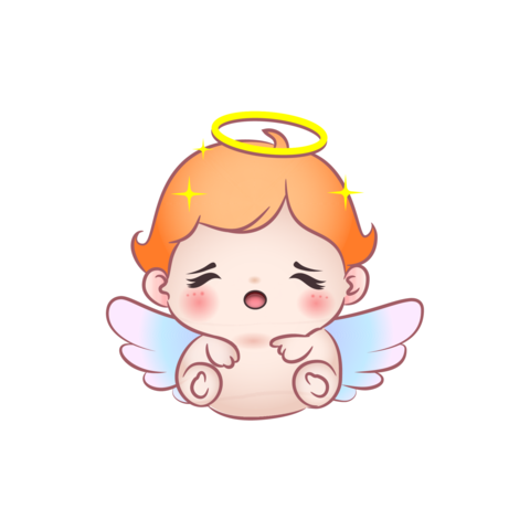 Cute vector illustration of an calm cute angel baby
