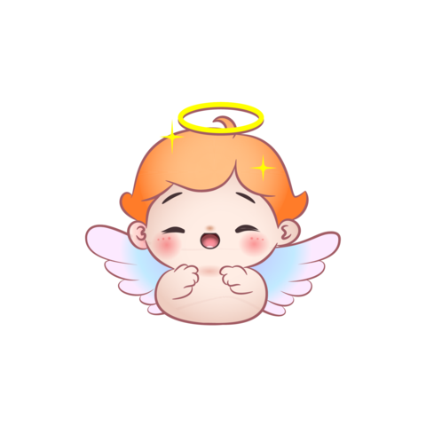 Cute vector illustration of an smiling angel baby