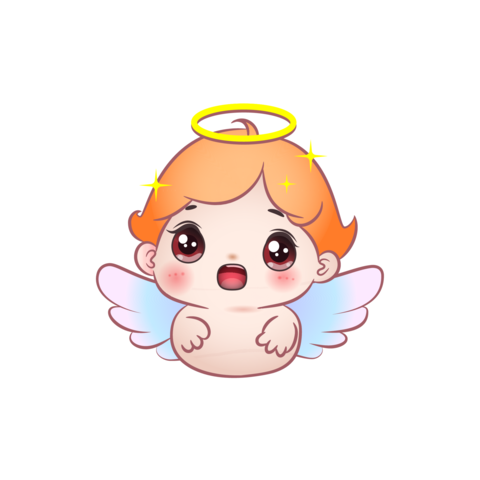 Cute vector illustration of an angry angel baby