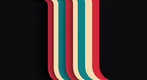 Stylish vertical stripes in retro red and blue-green colors