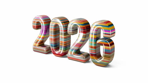 Colorful 2026 numbers display marks the beginning of a new year celebration