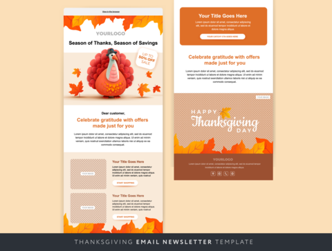Thanksgiving Sale email marketing newsletter template yellow