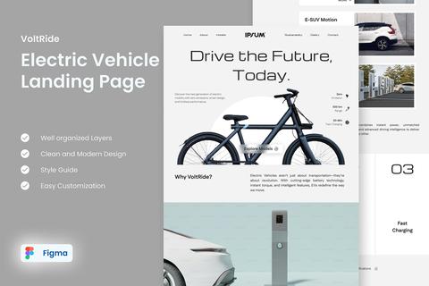 VoltRide Electric Vehicle Landing Page Design