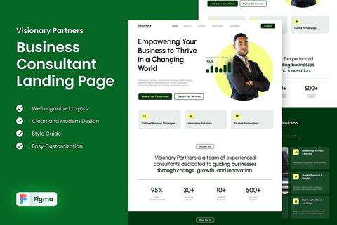 Visionary Partners Business Consultant Landing Page Design