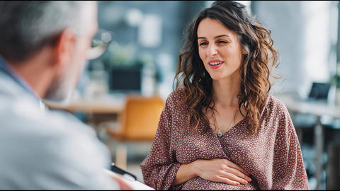 Patient Discusses Health Concerns With Doctor in Modern Clinic Setting