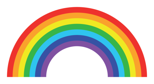 Rainbow, color vector simple illustration isolated on white
