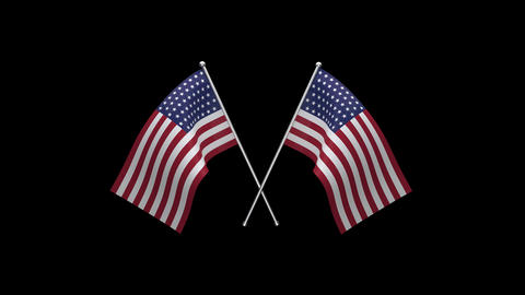 Two American Flags Waving