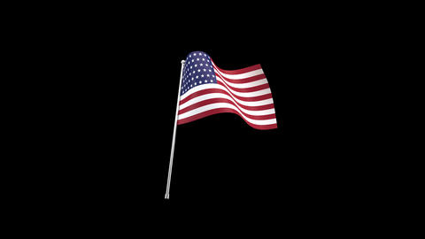 Waving American Flag on Alpha