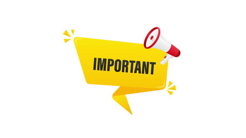 Important message with megaphone on white and green screen background