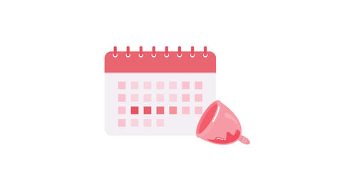 Menstrual cup and calendar tracking menstruation cycle