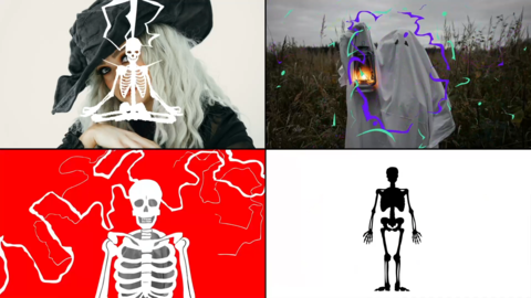 Halloween Skeletons Transitions for After Effects