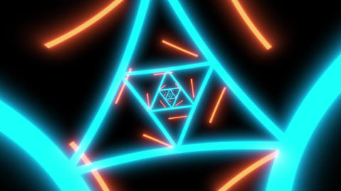 Neon Cyber Tunnel VJ Loop Tunnel Background 02