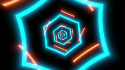Neon Cyber Tunnel VJ Loop Tunnel Background 03