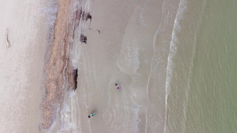 Aerial view of a beach on the Adriatic Sea, Italy