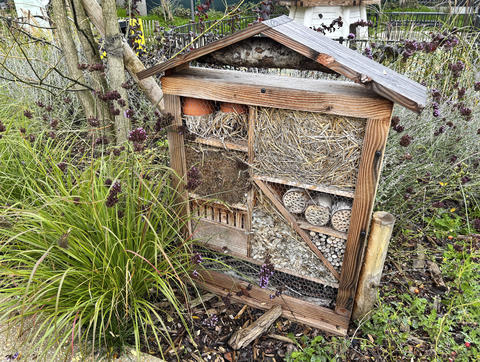 Authentic eco-friendly insect hotel to protect bees and other species in winter