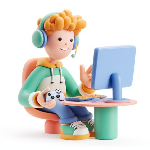 3D Man Playing Game (1)