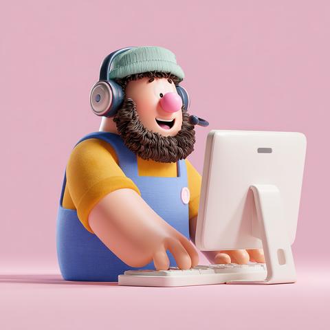 3D Man Playing Game (2)