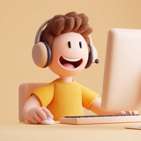 3D Man Playing Game (4)