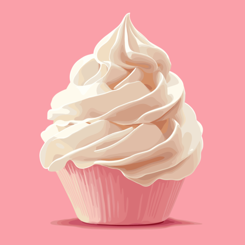 Whipped cream swirl vector illustration isolated on a background