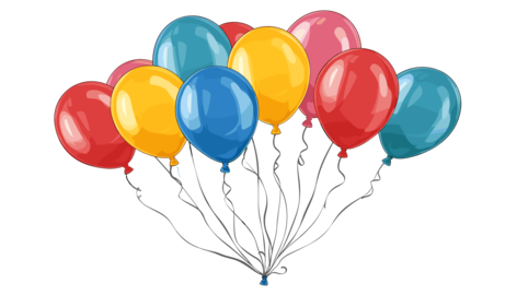 Vector illustration of Colorful balloons floating balloon