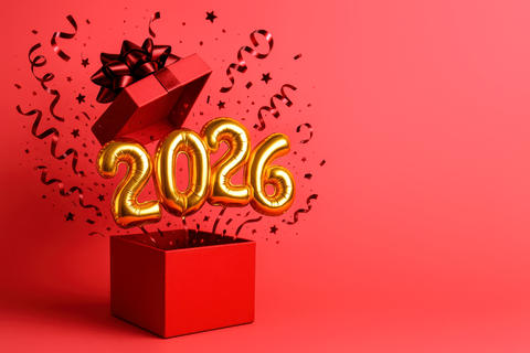 A festive New Year 2026 banner template