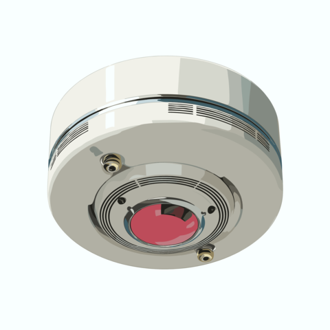 Smoke detector alarm vector illustration isolated on a white background
